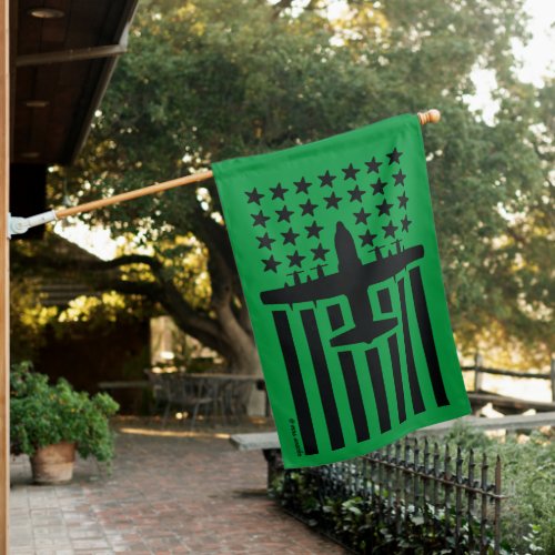 Green and Black C_130 Hercules Stars and Stripes House Flag