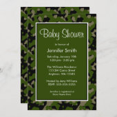 Green and Black Camo Baby Shower Invitations (Front/Back)