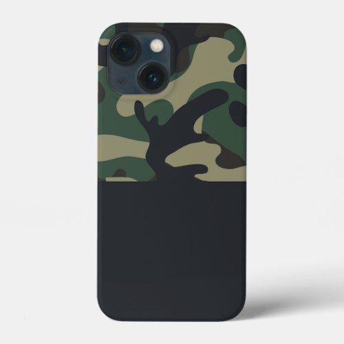 Green And Black Camo Camouflage Print iPhone 13 Mini Case