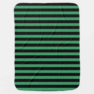 Green and black candy stripes baby blanket