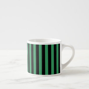 Green and black candy stripes espresso cup