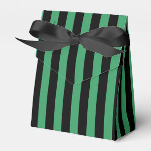 Green and black candy stripes favor boxes