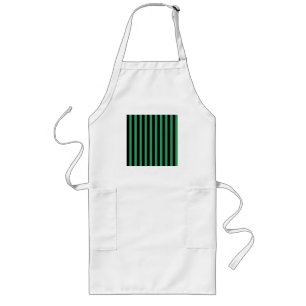 Green and black candy stripes long apron