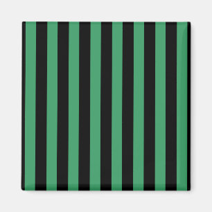 Green and black candy stripes magnet