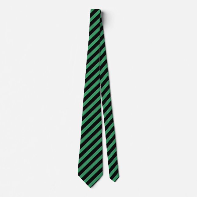 Green and black candy stripes neck tie (Front)