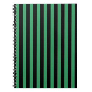 Green and black candy stripes notebook