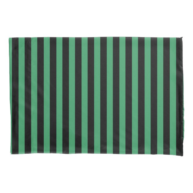 Green and black candy stripes pillow case (Front)