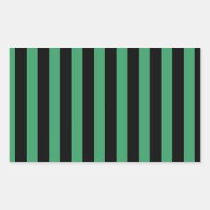 Green and black candy stripes rectangular sticker