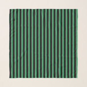 Green and black candy stripes scarf