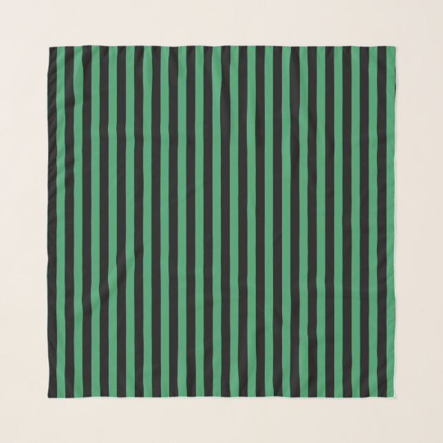 Green and black candy stripes scarf (Front)