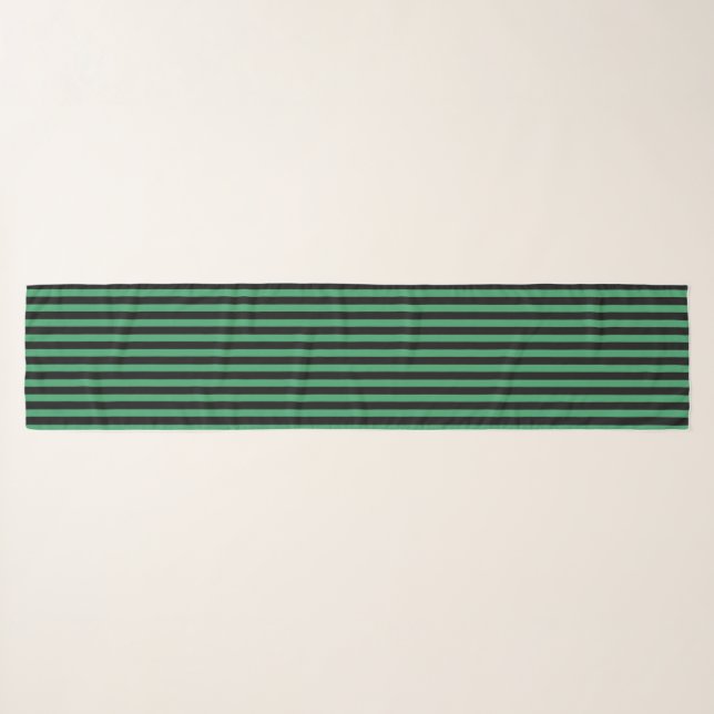 Green and black candy stripes scarf (Front (Horizontal))