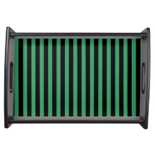 Green and black candy stripes serving tray