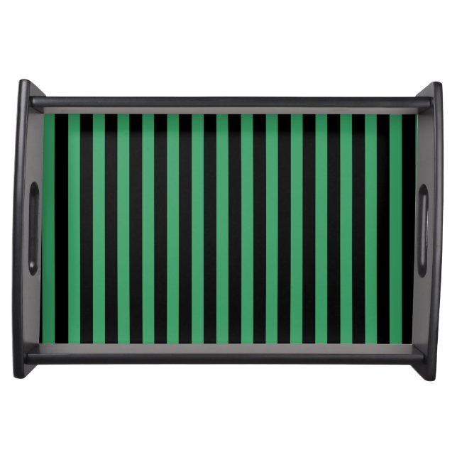 Green and black candy stripes serving tray (Front)