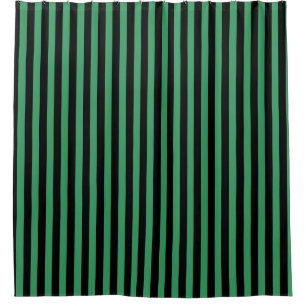 Green and black candy stripes shower curtain