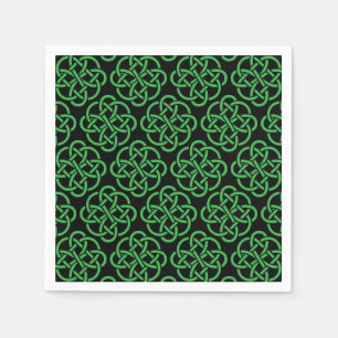 Green and Black Celtic Shield Knot Napkins