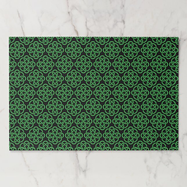 Green and Black Celtic Shield Knot Placemats (Front)