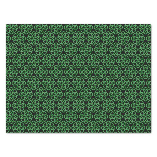 Green and Black Celtic Shield Knot  Tissue Paper
