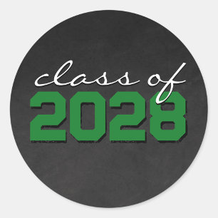 Green and Black Chalkboard Graduation Stickers