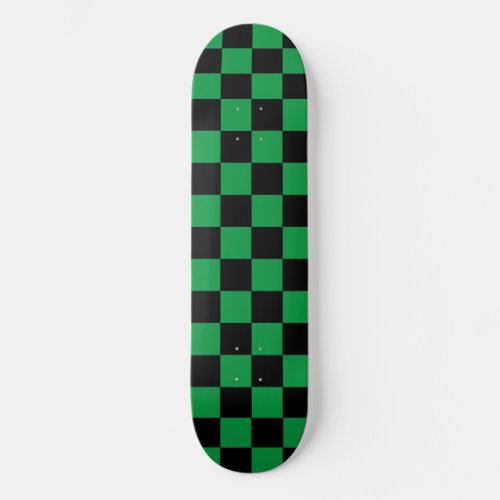 Green and Black checkered pattern  Skateboard