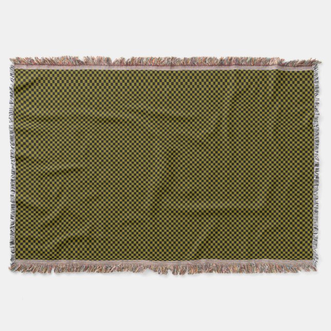 Green and Black Checkered Throw Blanket (Front)