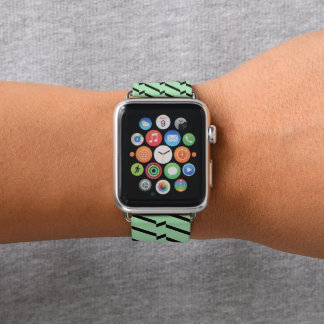 Green and Black Chevron GLitch Apple Watch Band