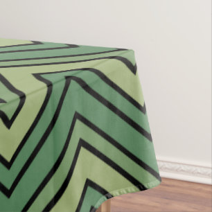 Green and black chevron pattern tablecloth
