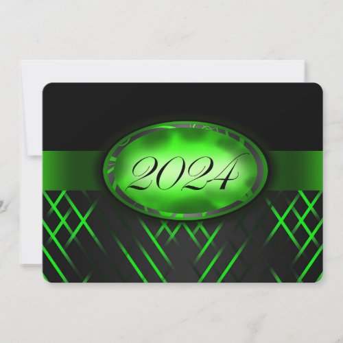Green and Black Class of 2024 Invitation