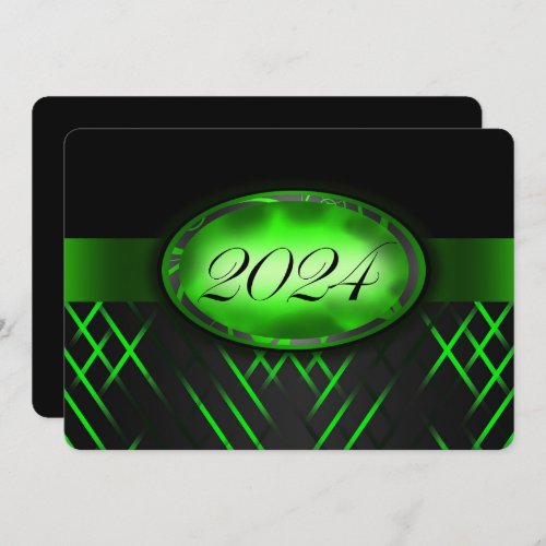 Green and Black Class of 2024 Party Invitation