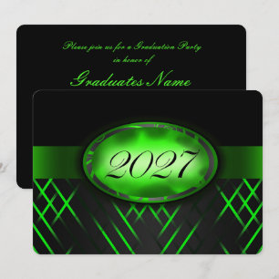 Green and Black Class of 2027 Party Invitation