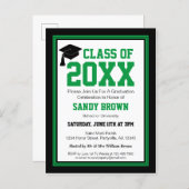 Green and Black Class Year Graduation Invitation (Front/Back)