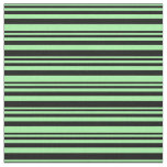 [ Thumbnail: Green and Black Colored Pattern of Stripes Fabric ]