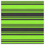 [ Thumbnail: Green and Black Colored Stripes Fabric ]