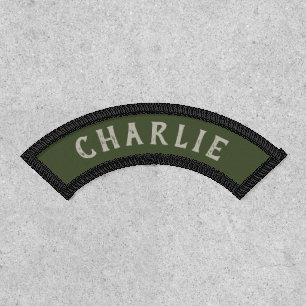 Green and black custom name patches