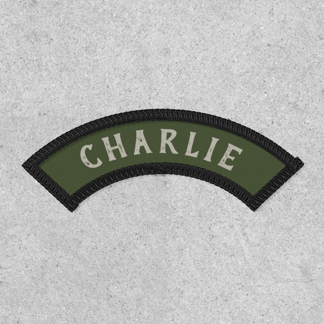 Green and black custom name patches (Front)