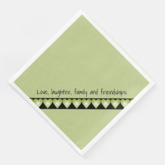 Green And Black Cute Designer Paper Dinner Napkins