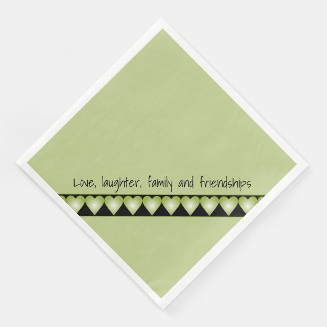 Green And Black Cute Designer Paper Dinner Napkins (Corner)