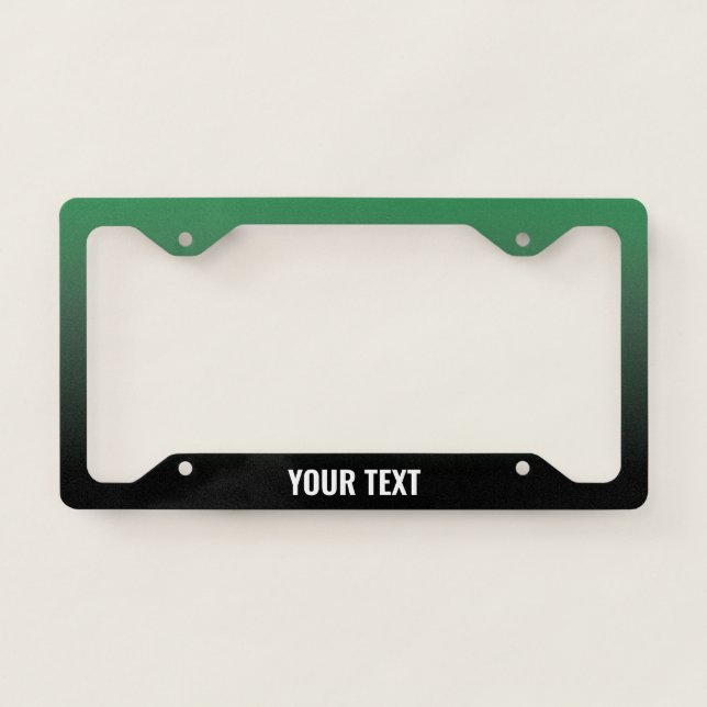 green and black degradê license plate frame (Front)