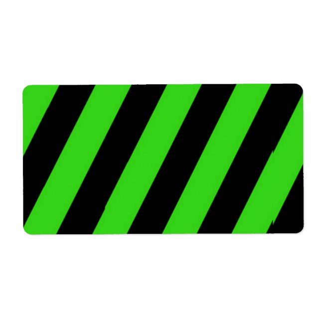 Green and black diagonal stripes pattern label (Front)