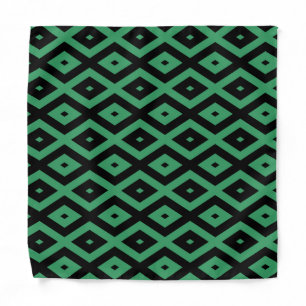 Green and black diamond pattern bandana