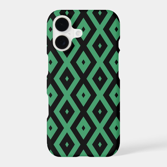 Green and black diamond pattern Case-Mate iPhone case (Back)