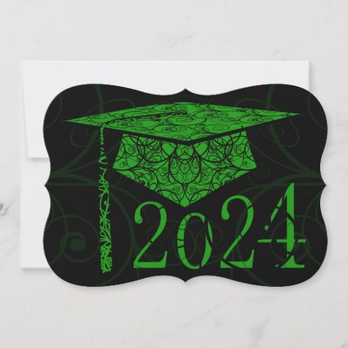 Green and Black Floral Cap 2024 Card