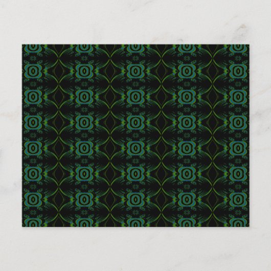 Green and black floral pattern. (Front)