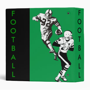 Green and Black Football 3 Ring Binder