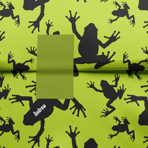 Green and Black Frog Pattern Kids Tissue Paper