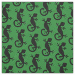 Green and Black Gecko Lizard Fabric