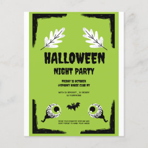 Green and Black Halloween Party, Halloween Party Flyer