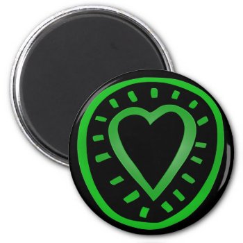 Green And Black Heart -2- Magnet by plurals at Zazzle
