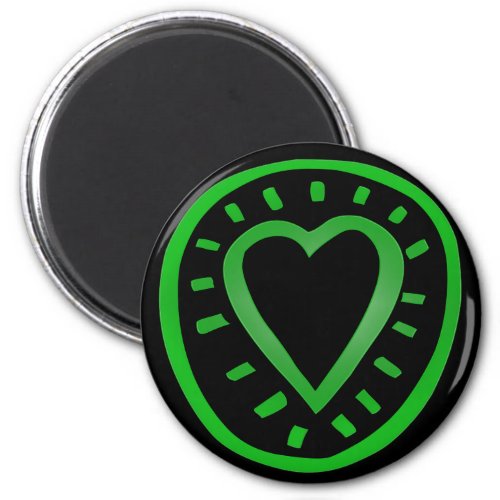 Green and black Heart _2_ Magnet