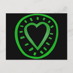 Green and black Heart 2 Postcard