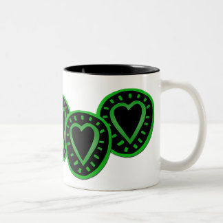 Green and black Hearts 3 two-tone Mug